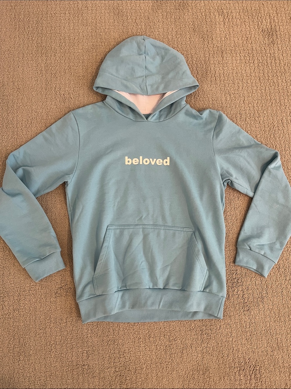 Men’s Beloved Script Light Blue Hoodie Sweater Made in Brazil